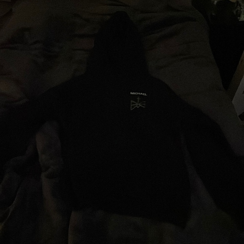 Black-hooded runic archangel Michael sweater